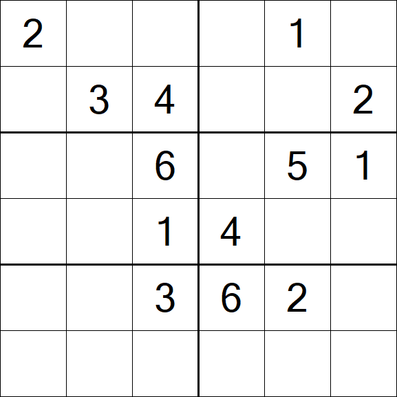 Sudoku 6x6 - Mittel