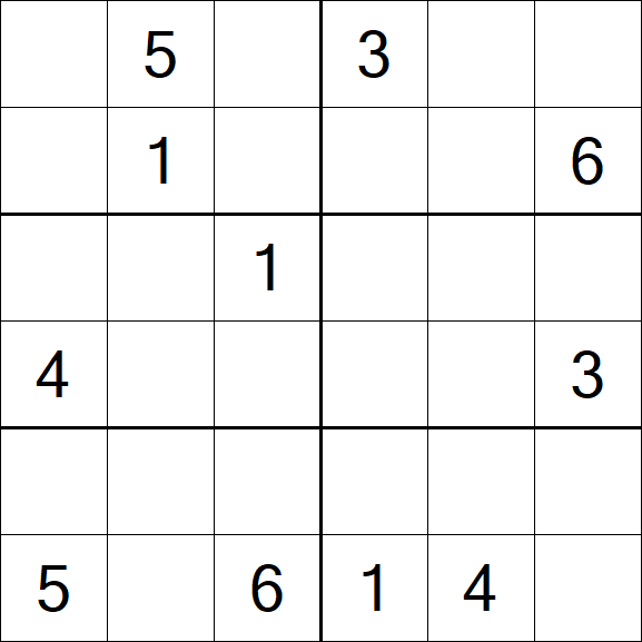 Sudoku 6x6 - Mittel