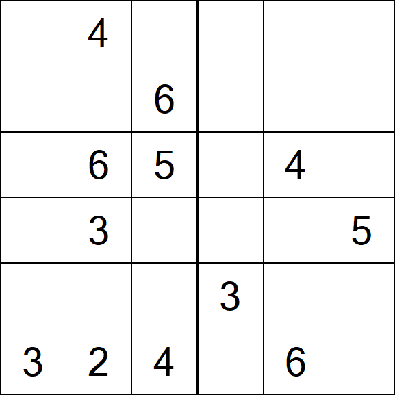 Sudoku 6x6 - Mittel