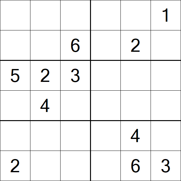 Sudoku 6x6 - Médio