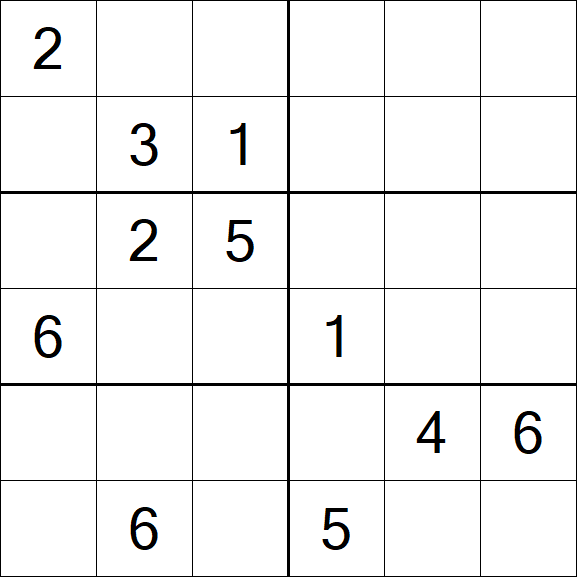 Sudoku 6x6 - Médio