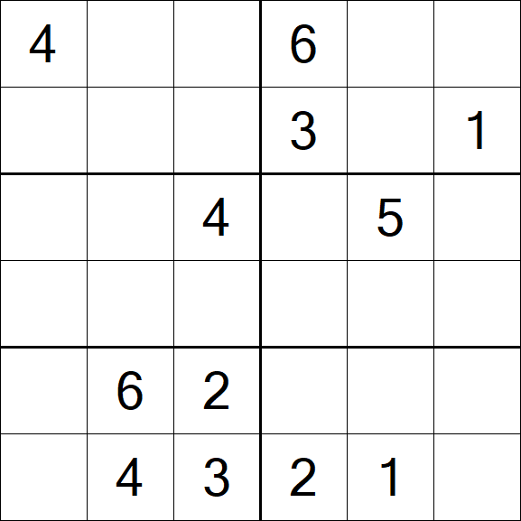 Sudoku 6x6 - Moyen