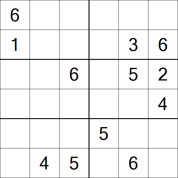Sudoku 6x6 - Medium
