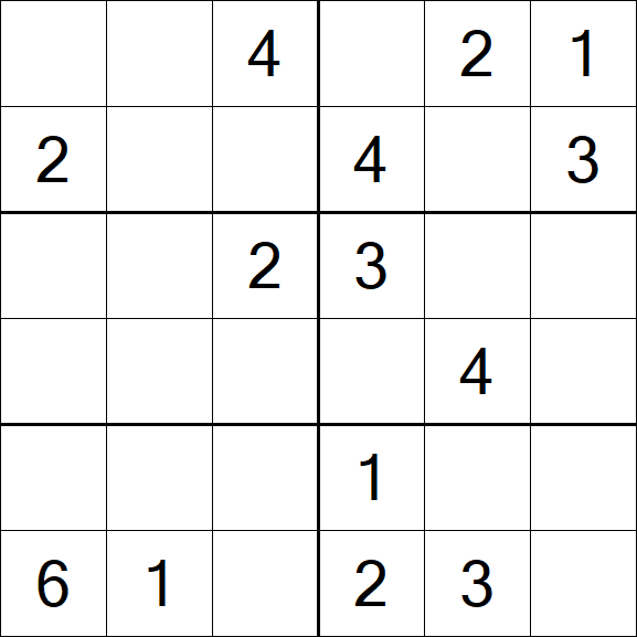 Sudoku 6x6 - Moyen