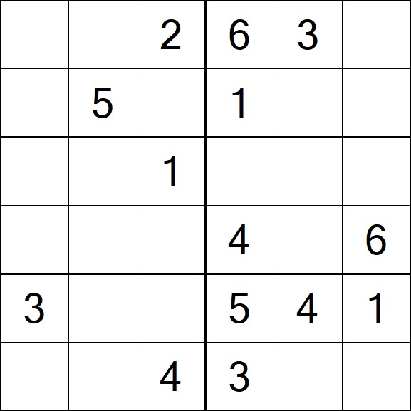 Sudoku 6x6 - Medio