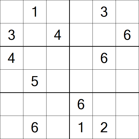 Sudoku 6x6 - Mittel