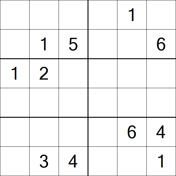 Sudoku 6x6 - Mittel