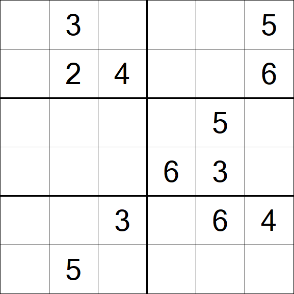 Sudoku 6x6 - Medium