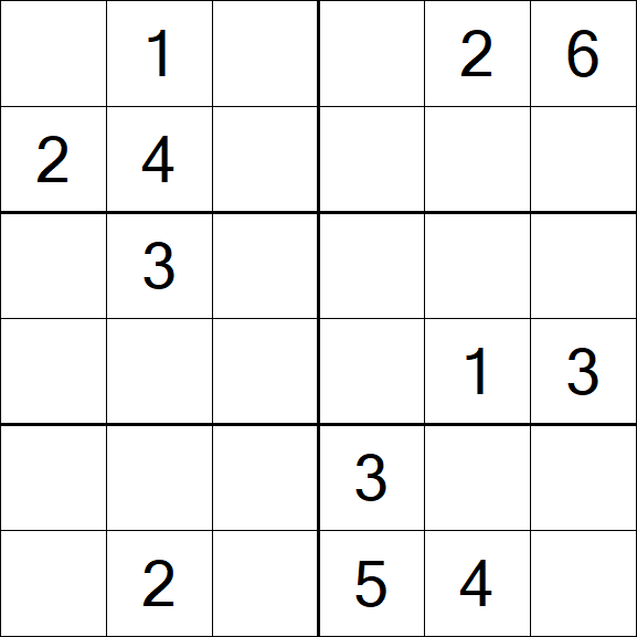 Sudoku 6x6 - Mittel