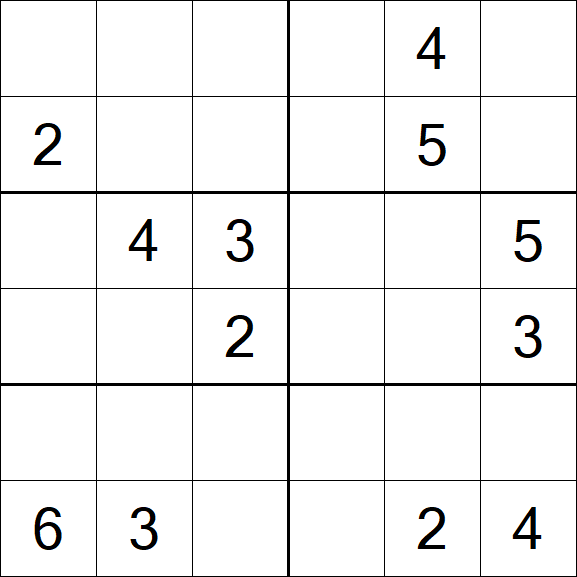 Sudoku 6x6 - Mittel