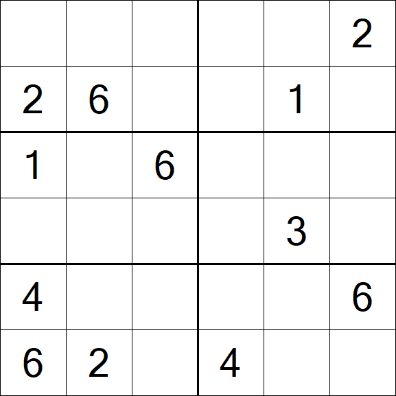 Sudoku 6x6 - Mittel