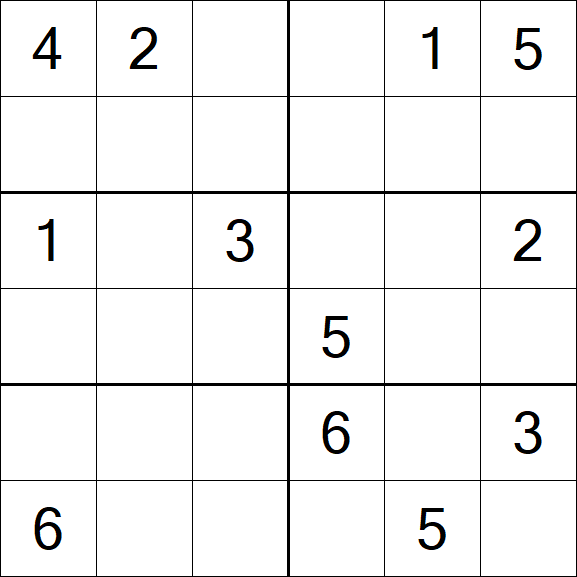 Sudoku 6x6 - Mittel