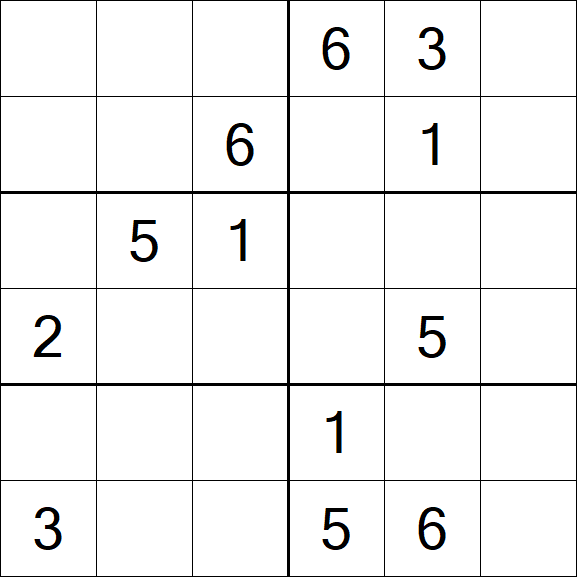 Sudoku 6x6 - Mittel