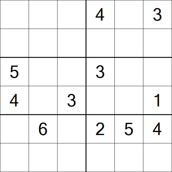 Sudoku 6x6 - Mittel
