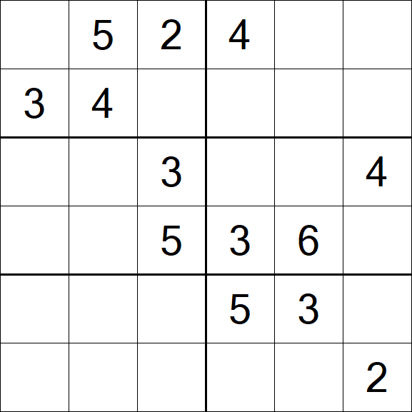 Sudoku 6x6 - Mittel