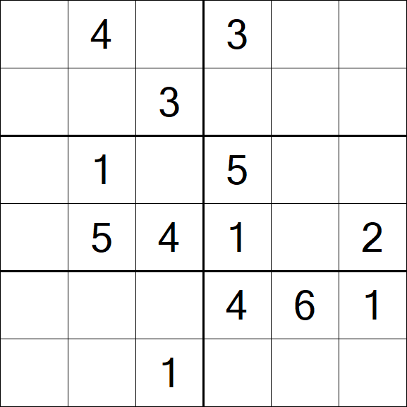 Sudoku 6x6 - Medio