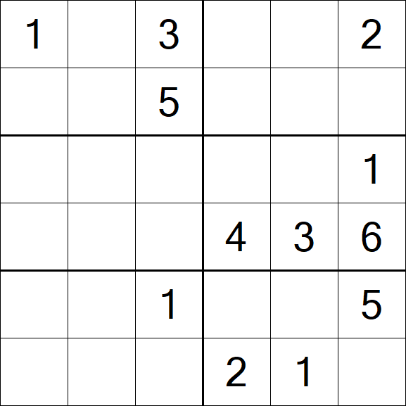 Sudoku 6x6 - Mittel