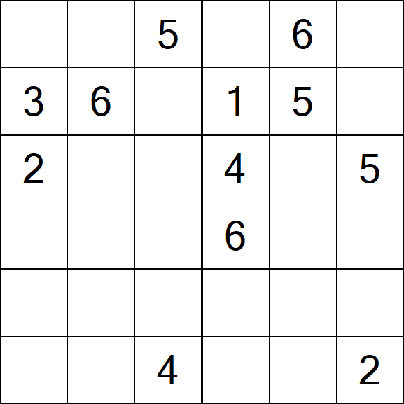 Sudoku 6x6 - Mittel