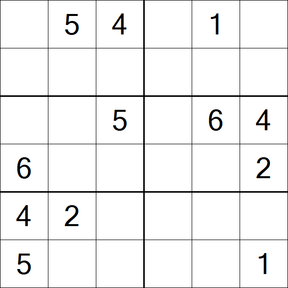 Sudoku 6x6 - Mittel