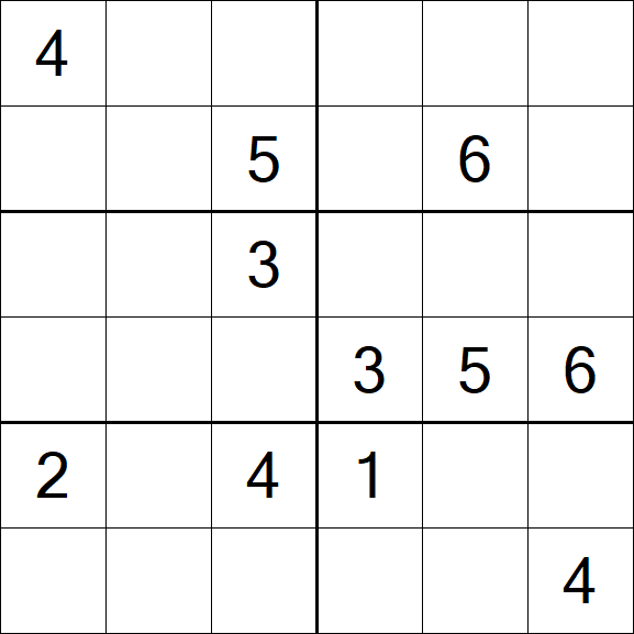 Sudoku 6x6 - Mittel