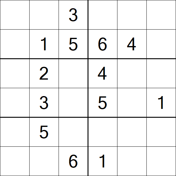 Sudoku 6x6 - Mittel