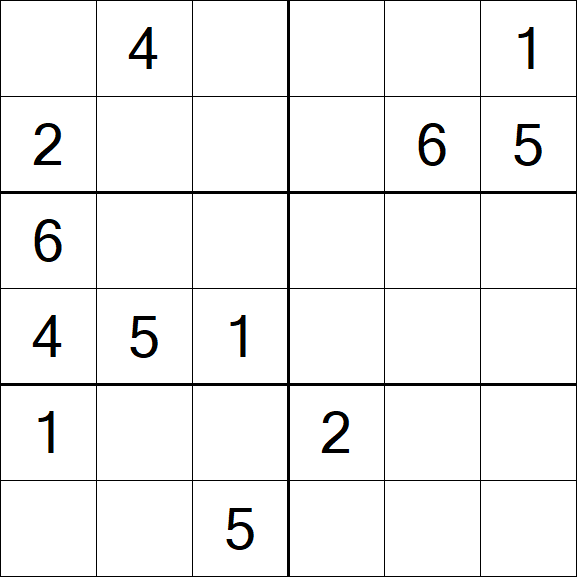 Sudoku 6x6 - Mittel