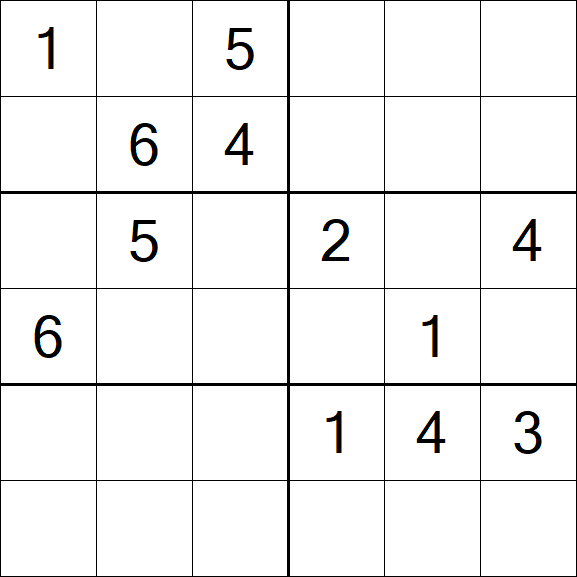 Sudoku 6x6 - Mittel
