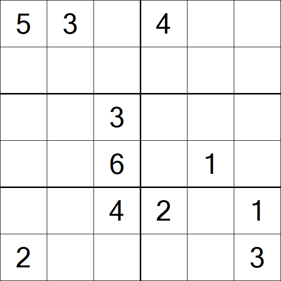 Sudoku 6x6 - Mittel