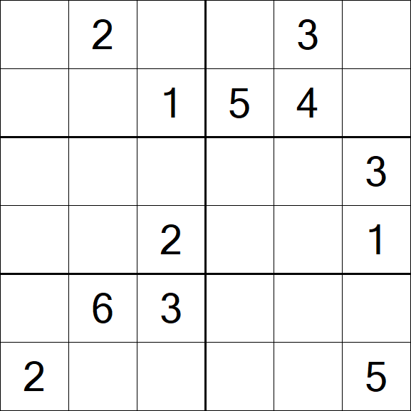 Sudoku 6x6 - Mittel