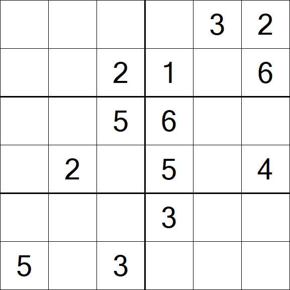 Sudoku 6x6 - Mittel