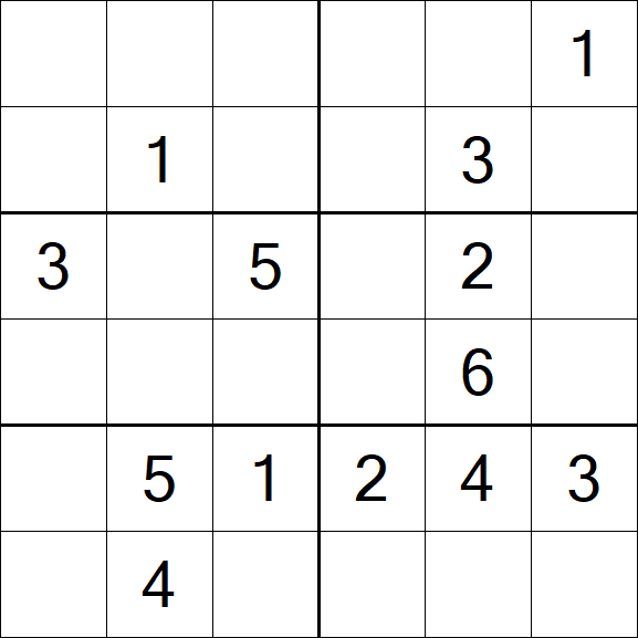Sudoku 6x6 - Mittel