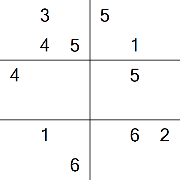 Sudoku 6x6 - Mittel