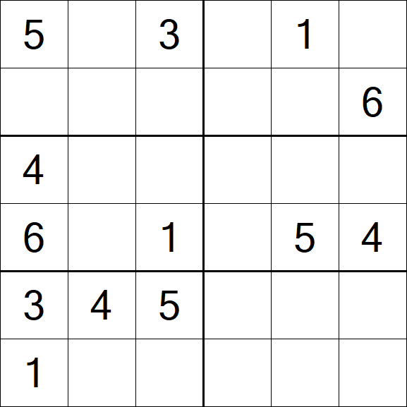 Sudoku 6x6 - Medium