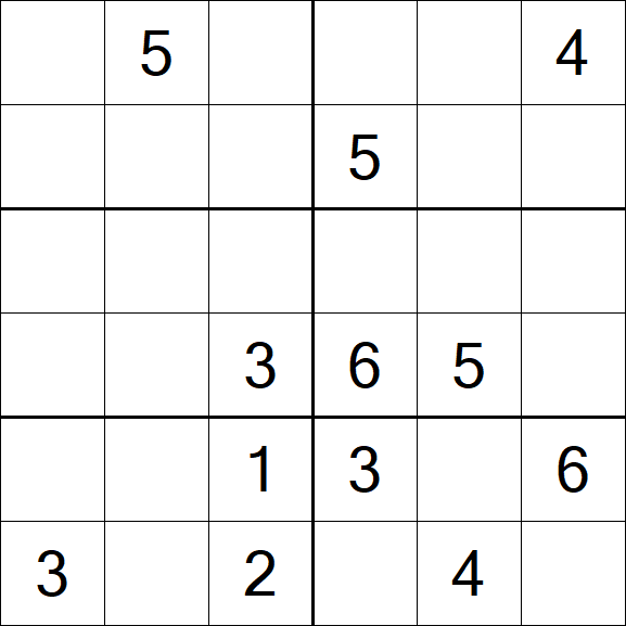 Sudoku 6x6 - Mittel