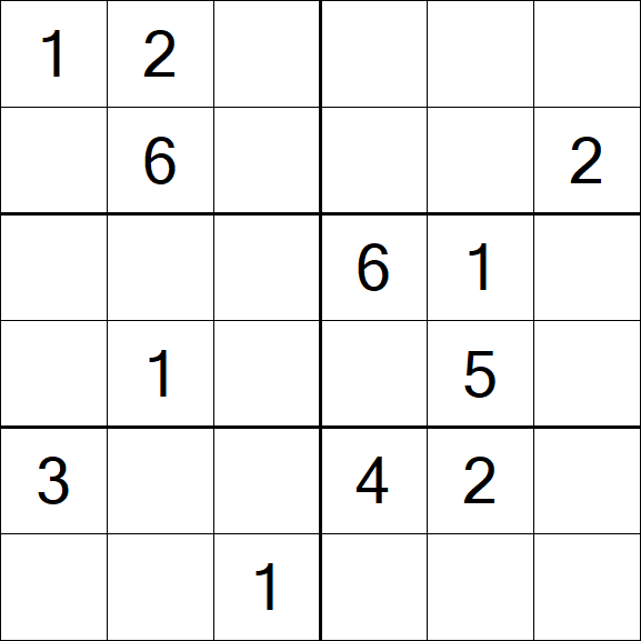 Sudoku 6x6 - Mittel