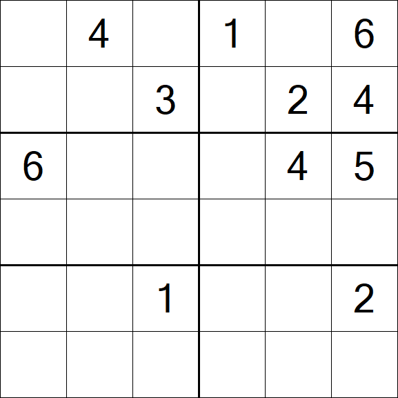 Sudoku 6x6 - Mittel