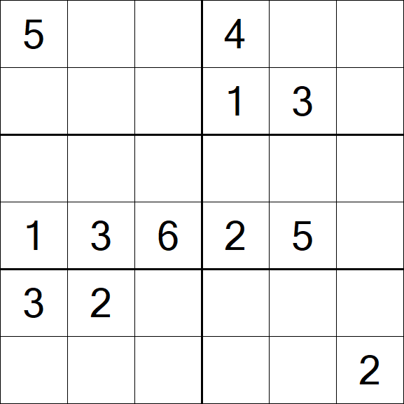 Sudoku 6x6 - Mittel