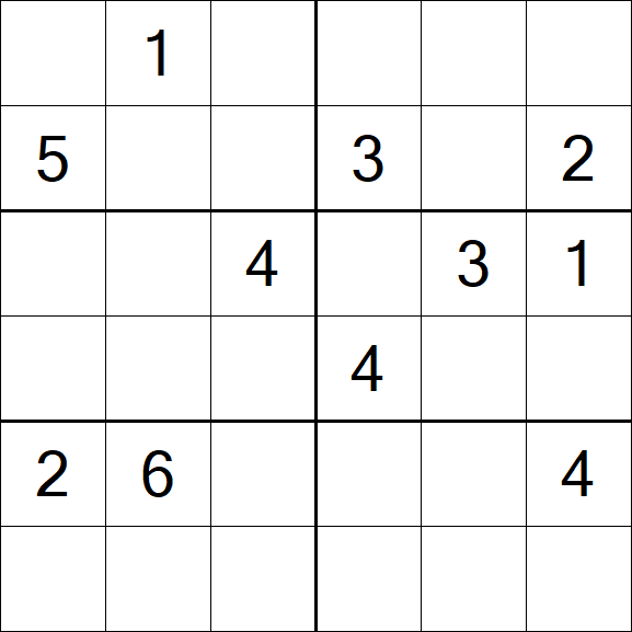 Sudoku 6x6 - Mittel
