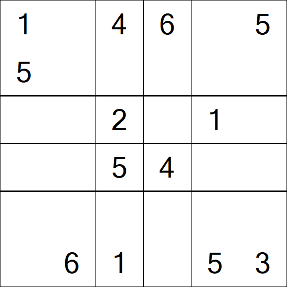 Sudoku 6x6 - Mittel