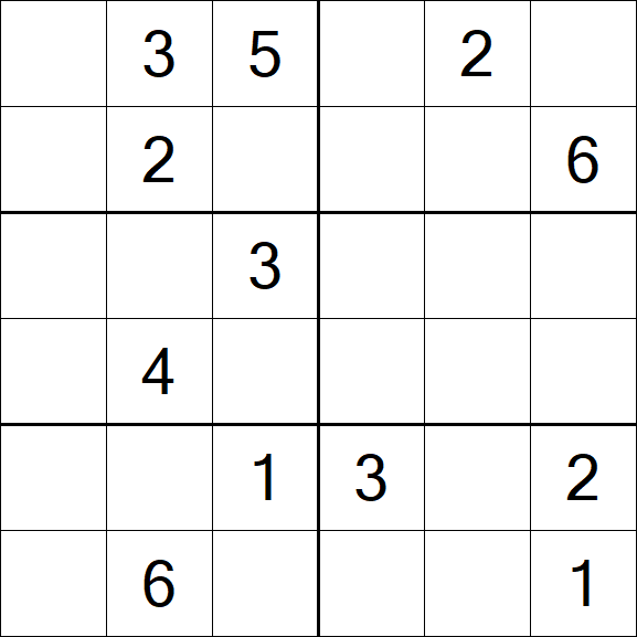 Sudoku 6x6 - Mittel