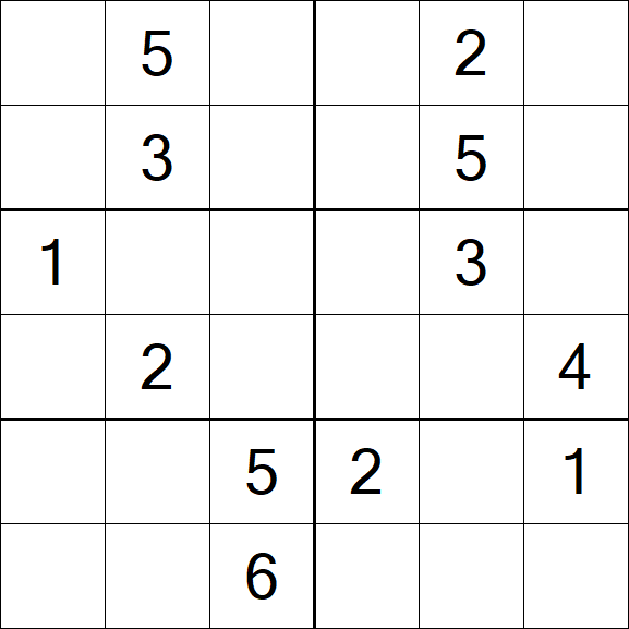 Sudoku 6x6 - Mittel