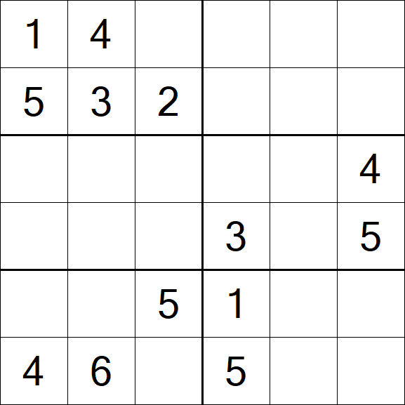 Sudoku 6x6 - Mittel