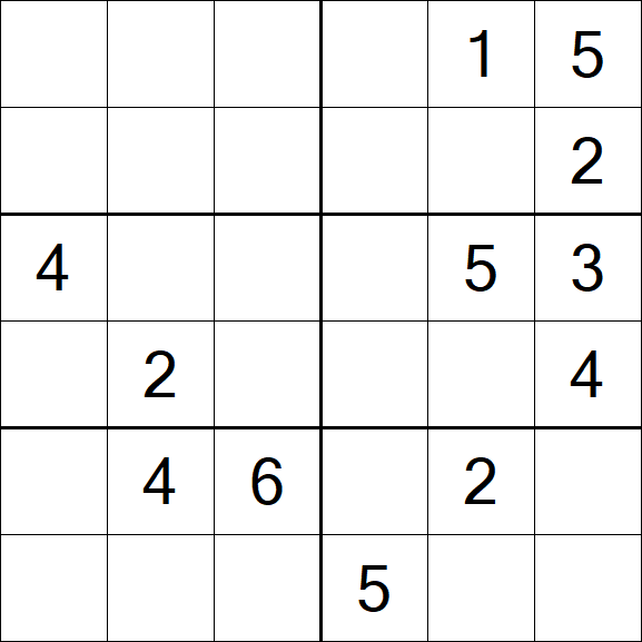 Sudoku 6x6 - Mittel