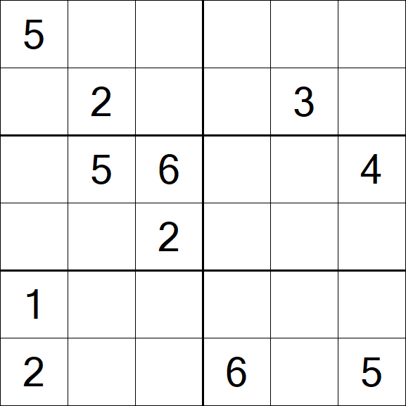 Sudoku 6x6 - Mittel