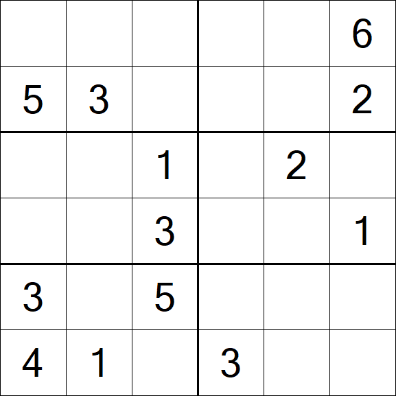 Sudoku 6x6 - Medio