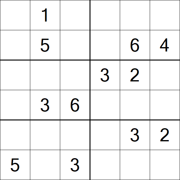 Sudoku 6x6 - Mittel