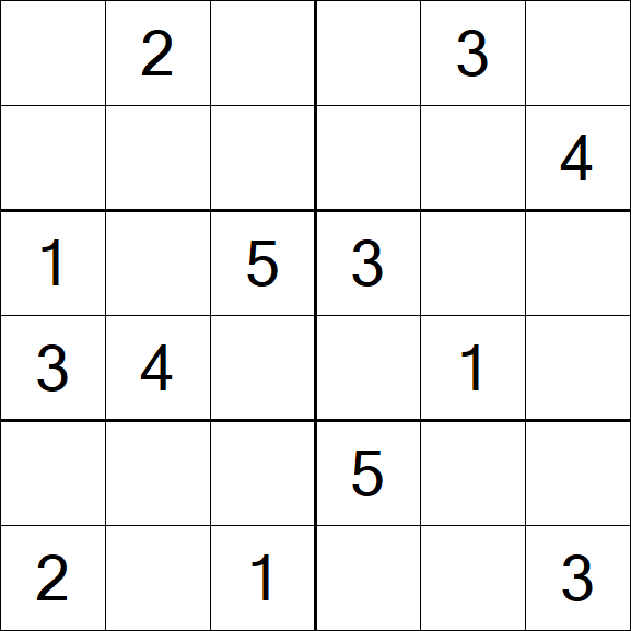 Sudoku 6x6 - Mittel