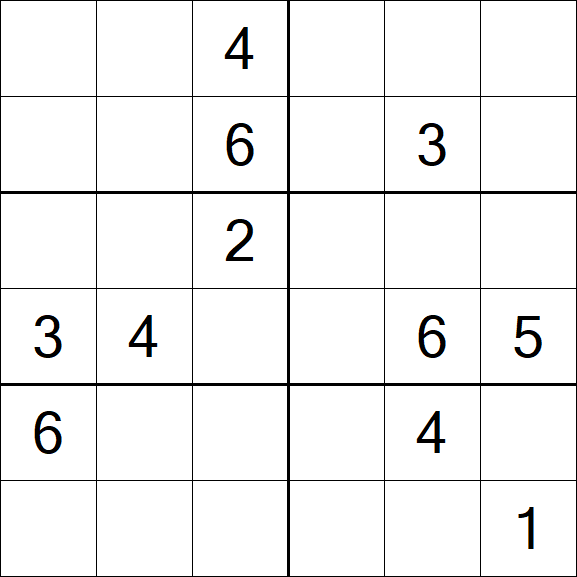 Sudoku 6x6 - Mittel