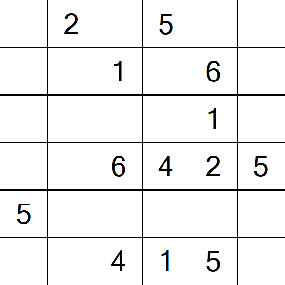 Sudoku 6x6 - Mittel