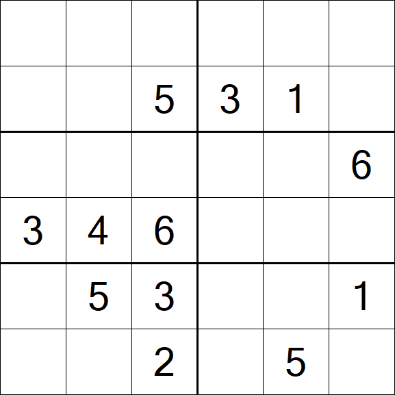 Sudoku 6x6 - Mittel